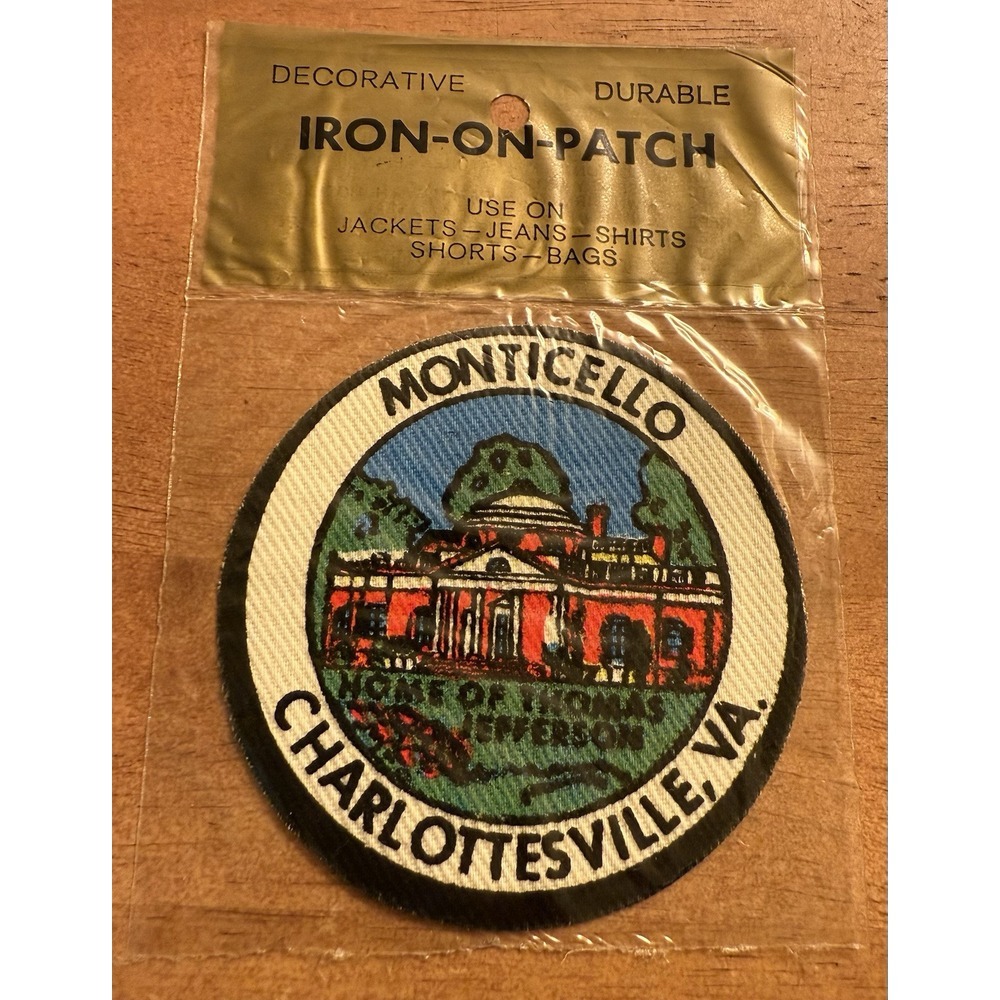 VTG MONTICELLO Charlottesville Virginia Souvenir Iron On Patch